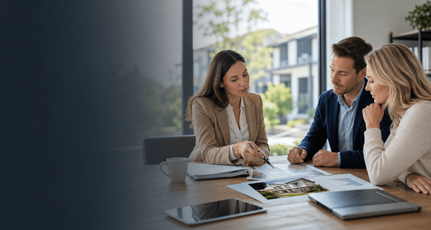 Professional appraisal workspace with property analysis materials